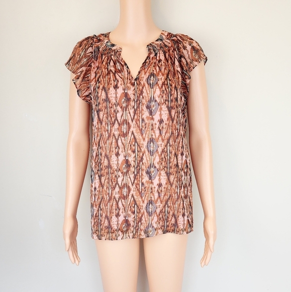 Joie Short Sleeve Multi Color Top - Picture 1 of 9